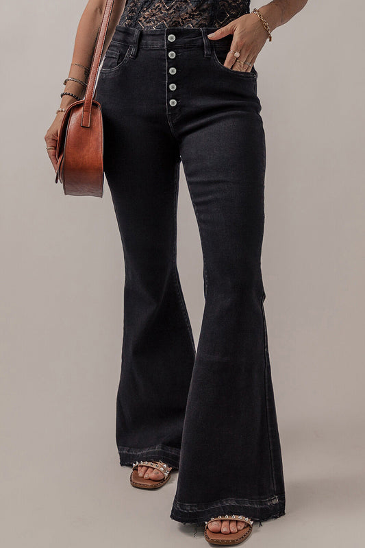 High Waisted Body Shaping Flared Jeans