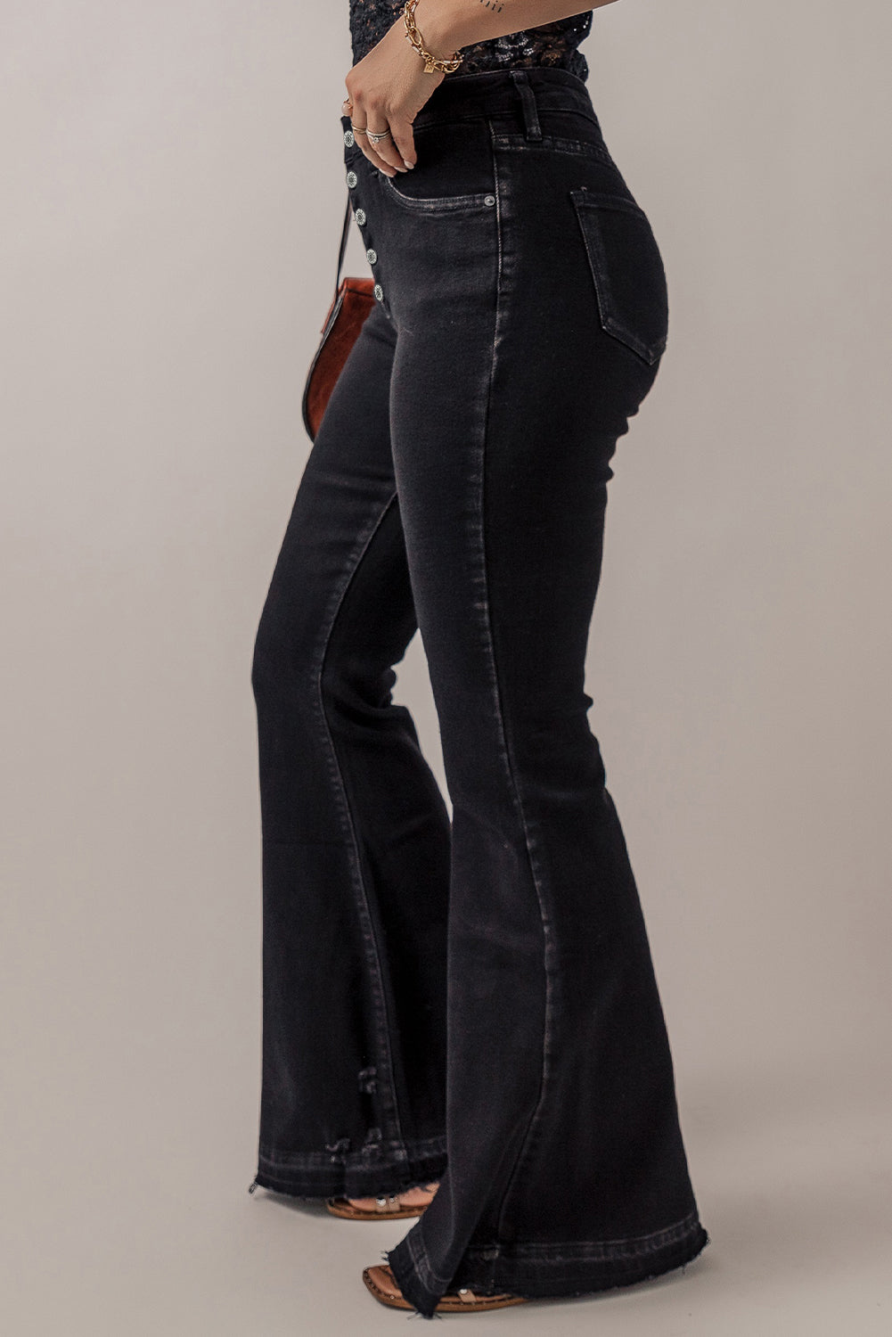 High Waisted Body Shaping Flared Jeans